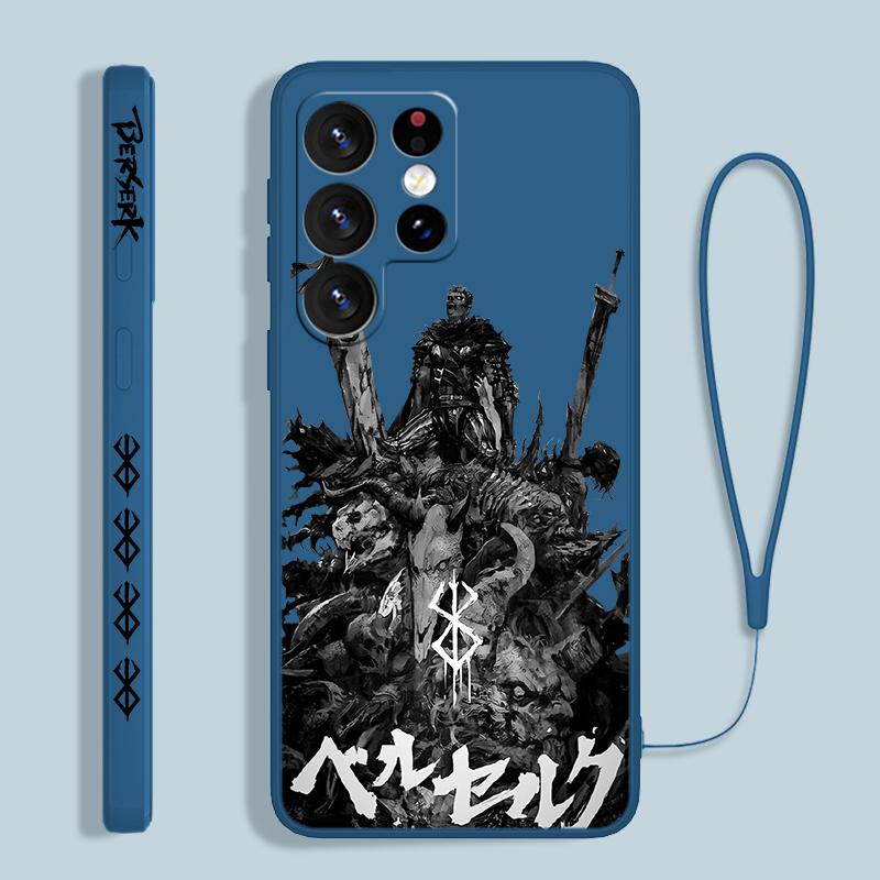 Berserk Comics Cool для Samsung S24 S23 S22 S21 S20 Fe S10 Note 20 10 Ultra Lite Plus Liquid Left Rope Phone Case