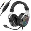 FIFINE Gaming Headset Connection Wired Sealed RGB Lighting with Detachable Microphone Compatible with For Gamers Movies Black AmpliGame H3 3.5mm