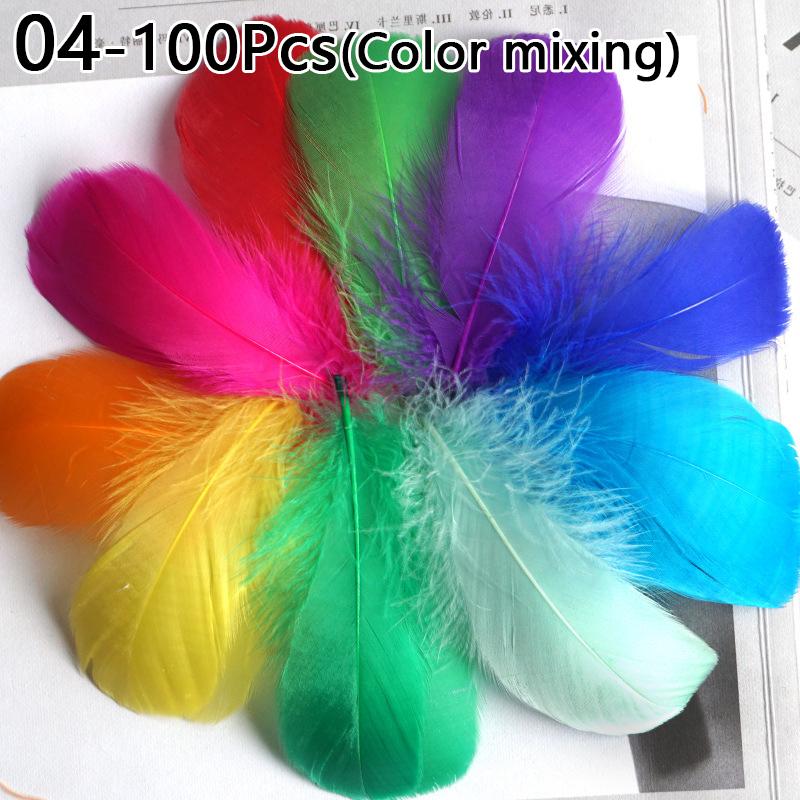 100pcs 6-12 Cm Natural Colourful Goose Feather Plume for Wedding Party Clothing Decoration DIY Craft Feathers