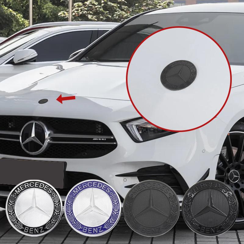 OFK3 1Pcs 57mm Car Front Hood Logo Badge Emblem Bonnet Accessory For Mercedes Benz AMG W204 W205 W212 W213 W221 W177 W246 GLA CLA GLC