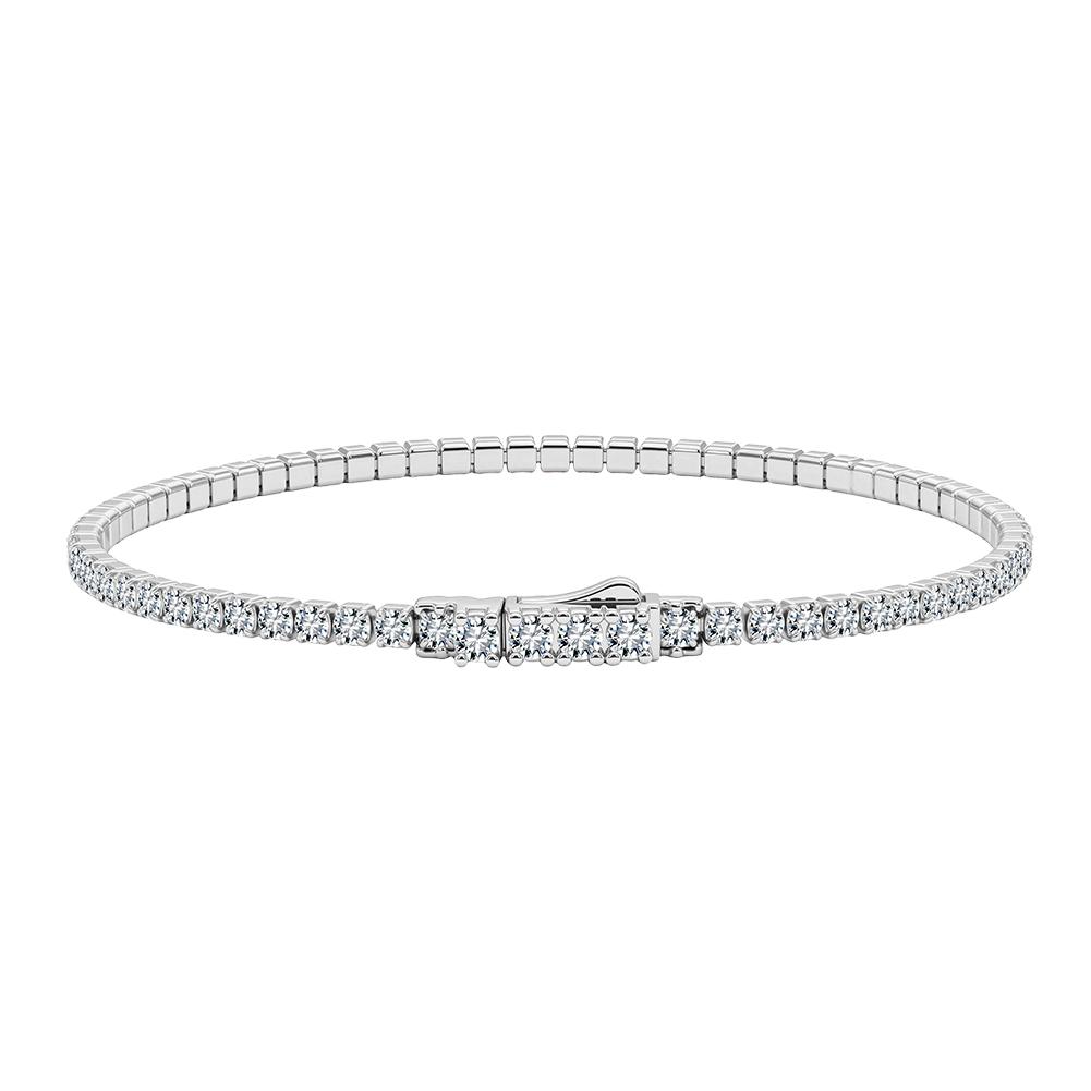 ORSA JEWELS Оригинальный браслет-теннис из стерлингового серебра 925 пробы Модный браслет с прозрачным цирконием 2 мм 3 мм 4A Ювелирные изделия для женщин SB225