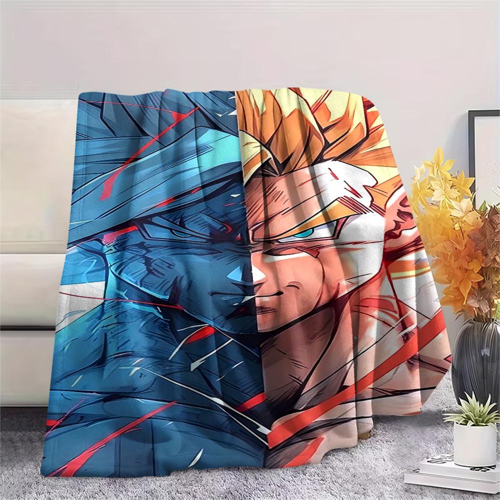 Фланелевое одеяло с принтом персонажей Dragon Ball, Высококачественное, Удобное для всех сезонов, Декор для дома, Тепло и уют, Идеально для рождественских подарков