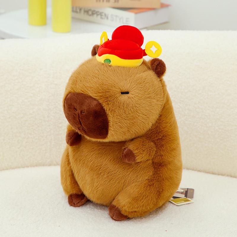Packet Capybara Red The God Of Wealth Plush Toy Cartoon Stuffed Doll Kids Gift