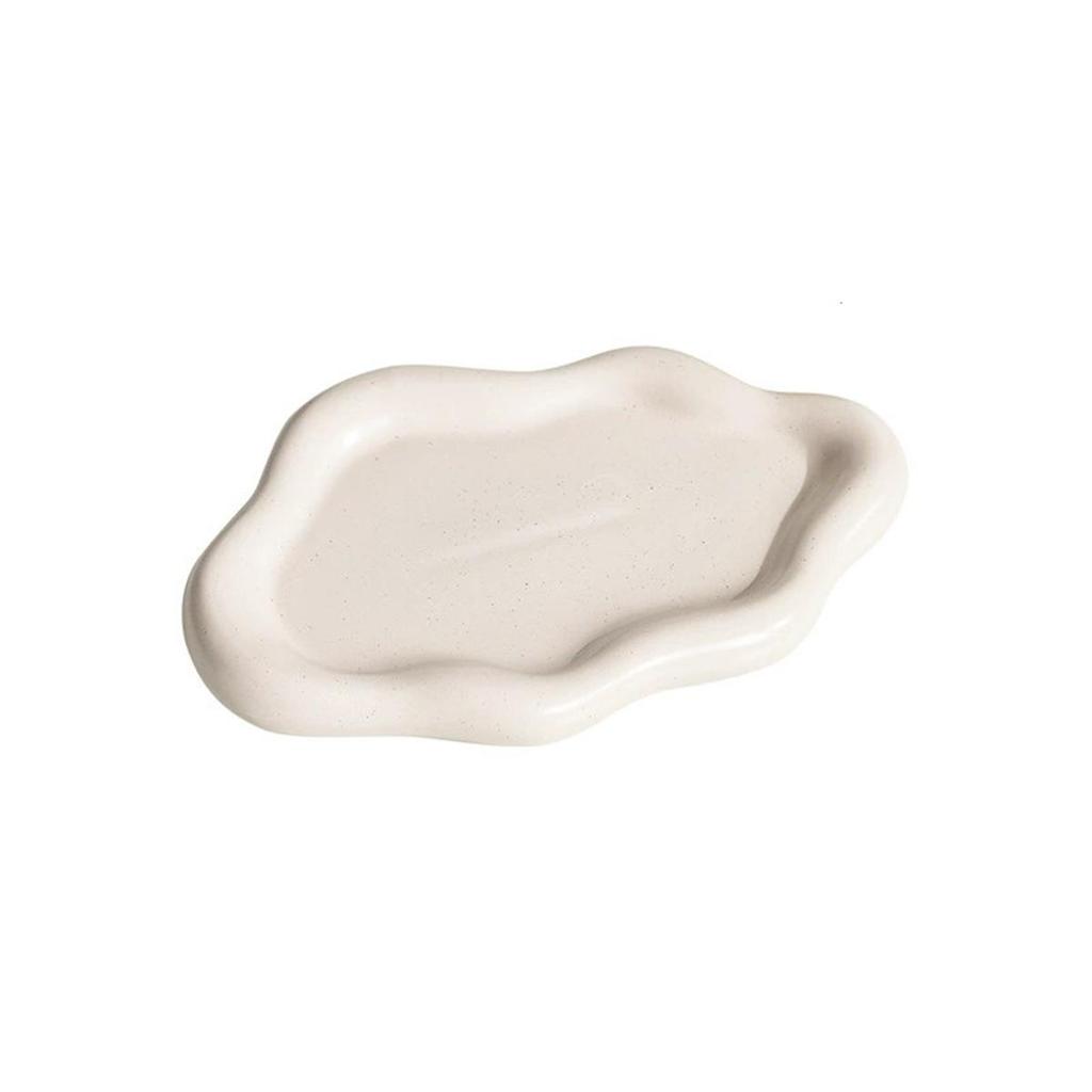 Cloud Shape Ceramic Jewelry Tray INS Style Trinket Dish Decorative Storage Plate for Rings Earrings Home Tabletop Birthday Gift