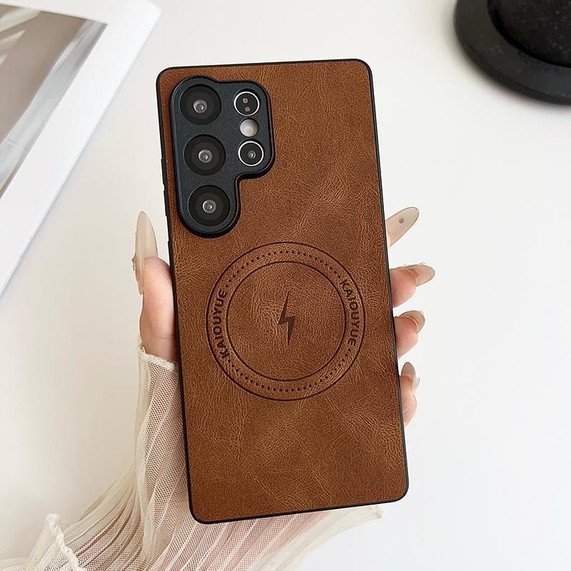 S25 Plus Роскошный Матовый Чехол для Телефона из Мягкой Кожи Для Samsung Galaxy S25 Ultra S25 Edge Бампер Ударопрочный Магнитная Крышка S25 FE Чехол