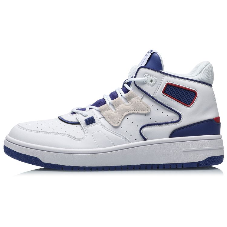 Баскетбольные кроссовки Li Ning Attack 2020, противоскользящие, прочные, среднего размера, в стиле ретро, мужские кроссовки, белые, синие, AGBQ111-3