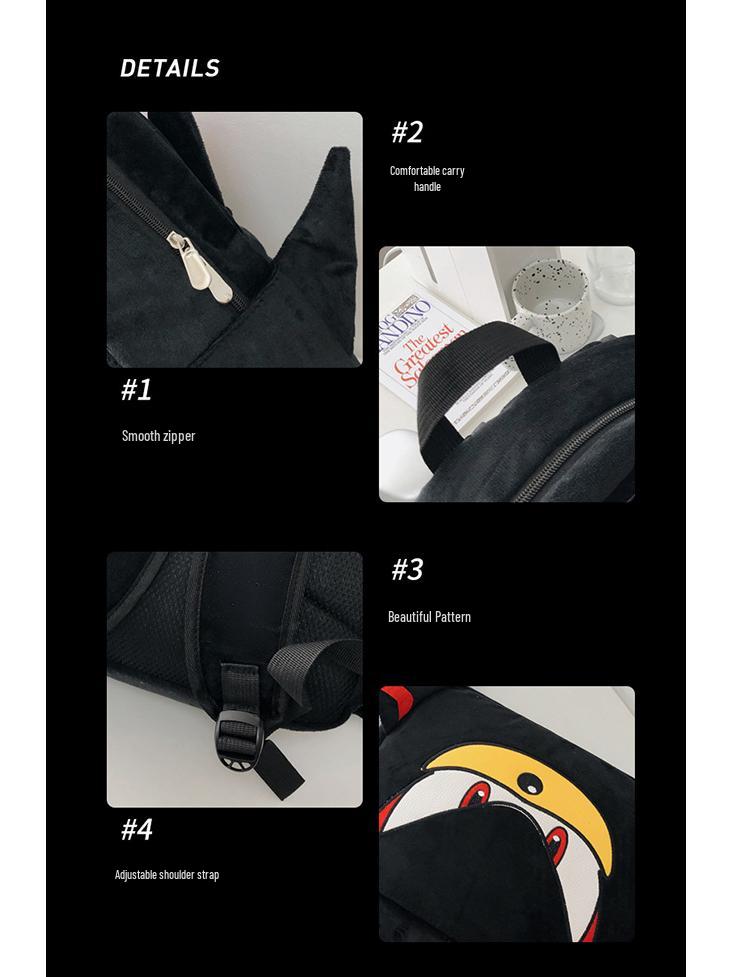 Рюкзак ручной работы Плюшевый Соник Шедоу Блэк Чаризард для пар