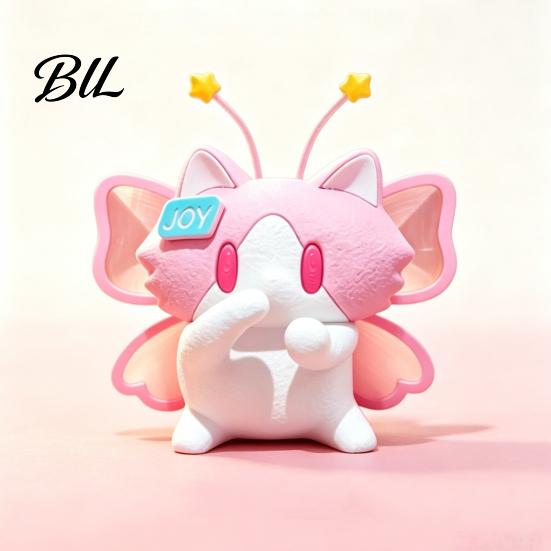 Heart Warming Gift for Holidays Cute 3D Printed Cat Figurine, Cartoon Desk Ornament with Playful Mouth Covering Unique Accessories Work Design,