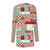 Women's Fashion Casual Christmas Print Medium Length Cardigan Jacket Coat