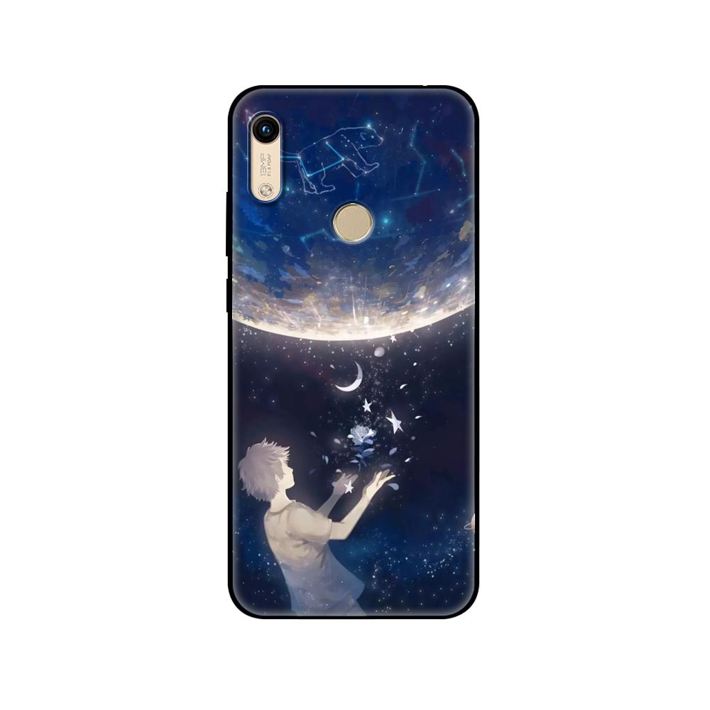 Черный чехол из ТПУ для Huawei Honor 8a Prime 8s Prime 9 Lite honor 9A 9C 9X Premium 9x Pro 9S Sky Space planet Moon stars Design
