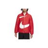 Swoosh Color Block Stand Collar Zipper Casual Down Jacket Kids Outerwear Red FV2518-657