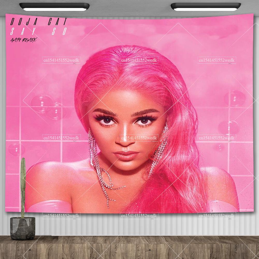Doja Cat Scarlet Обложка музыкального альбома Плакат Настенный гобелен Хип-хоп Поп Гобелены Эстетическое украшение комнаты Фоновая ткань