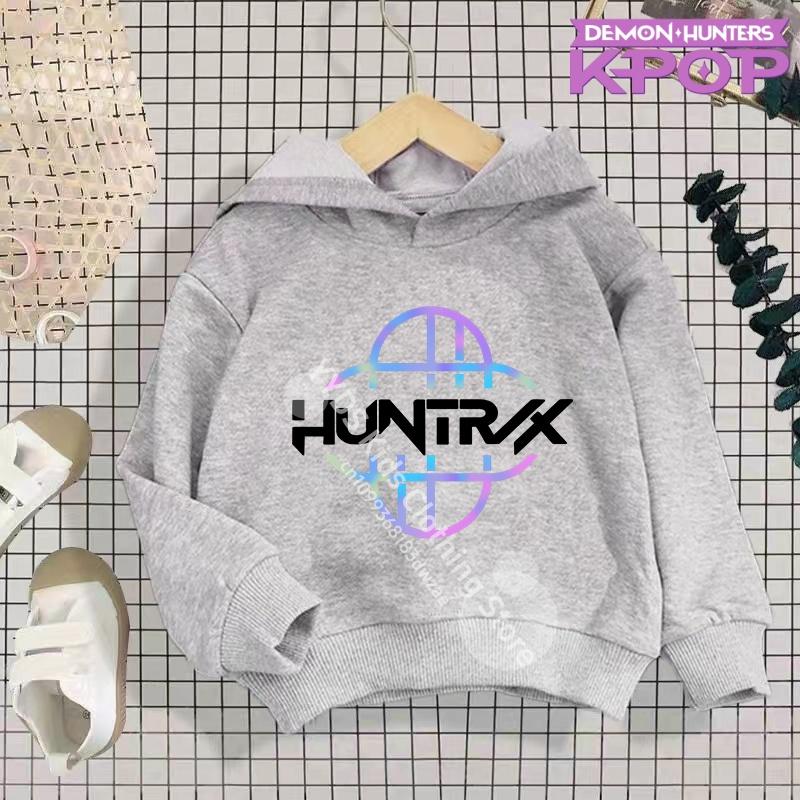 Одежда для маленькой девочки K-Pop Охотники на демонов Толстовка Девичья мода Повседневная толстовка Кино Новинка Детская K-Pop Охотники на демонов Толстовки с капюшоном