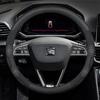 For SEAT Leon Ibiza FR 2 Ateca Arona Exeo Arosa Tarraco Mii Carbon fiber Suede Leather Car Steering Wheel Cover Auto Accessories