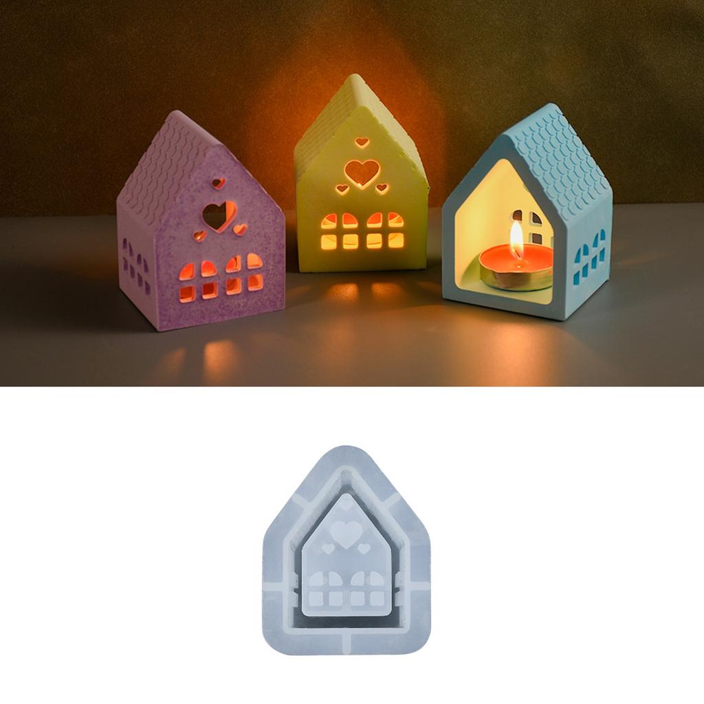 Дом 3D Силиконовая форма Дом Силиконовая форма Подсвечник Силиконовая форма Рождественская литейная форма Силиконовая литейная форма