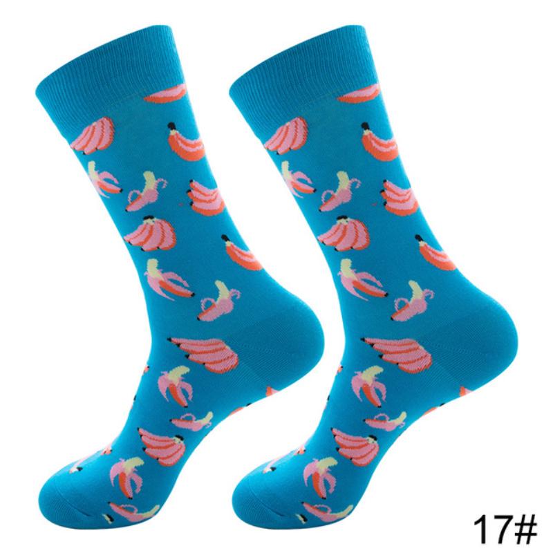 Новые осенне-зимние хлопковые носки для мужчин и женщин, модные трендовые носки, крутые носки с рисунками животных и фруктов