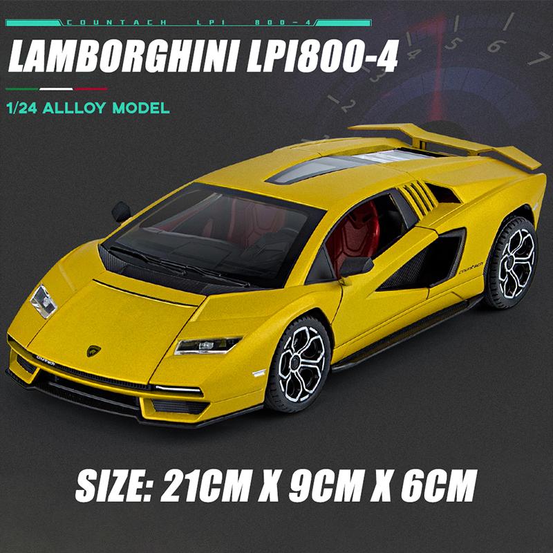 Масштаб 1/24 Lambo LPI800-4, литая под давлением модель автомобиля из сплава, игрушки, откатной автомобиль со звуком и светом для детей, коллекция подарков для взрослых