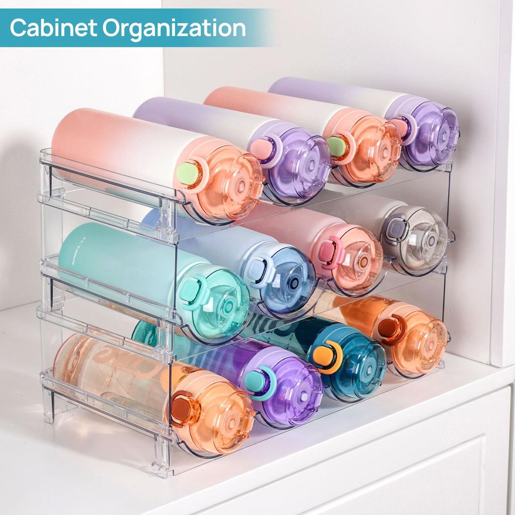 2Pcs Thickened Red Wine Rack Transparent Detachable Water Bottle Storage Rack Multi-layer Stacking Kitchen Cabinet Countertop