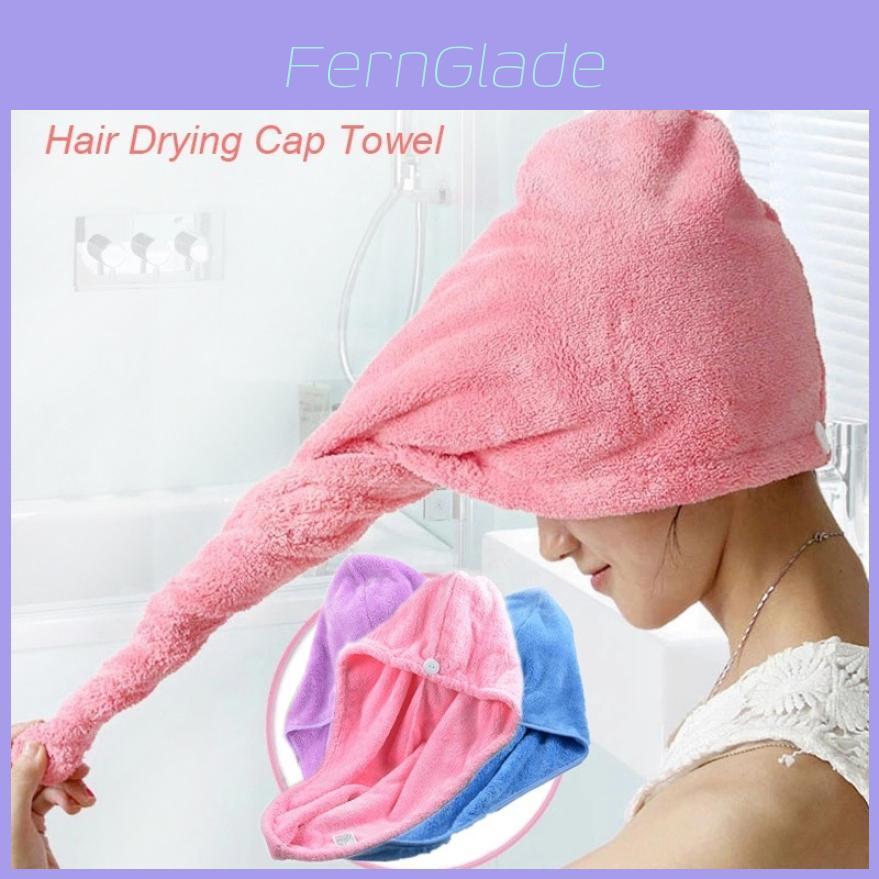 Thick Double Layer Hair Drying Cap With Waterabsorbing Coral Fleece For Women