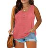 Women Summer Plus Size Sleeveless Casual Solid Color O-Neck T-Shirt Tops Blouse
