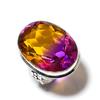 Bi-Color Tourmaline Gemstone Handmade 925 Sterling Silver Ring Size 5 Y0o82