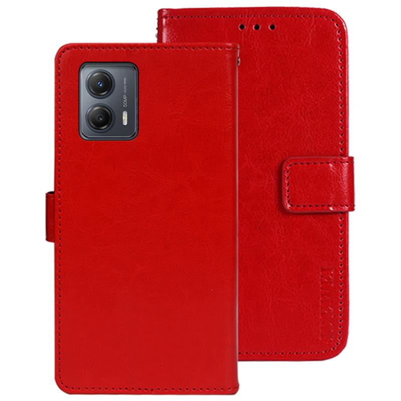 IDEWEI For Motorola Moto G53 5G/G23 4G/G13 4G Anti-Scratch PU Leather Flip Phone Cover Protective Case Stand Feature Crazy Horse Texture Wallet