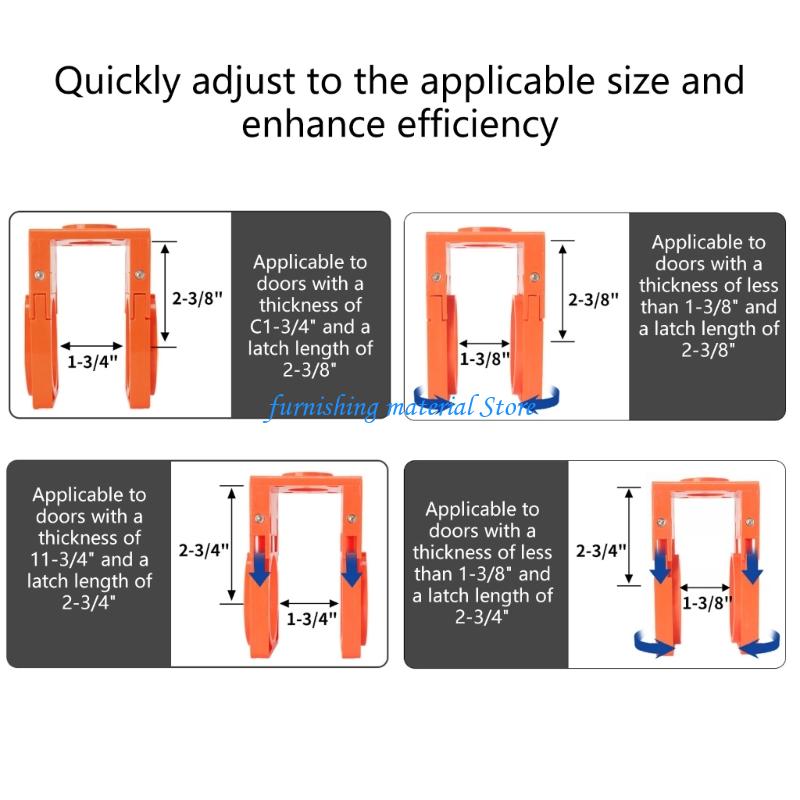 Y5GD 4Pcs Standard Door Lock Installation Adjustable Thickness 1 3/8 to 1 3/4 Inches Backset Option