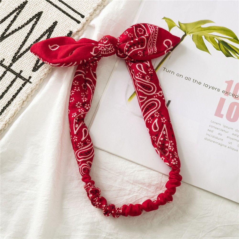 Women's Fashion Knotted Elastic Rabbit Ears Hairband Turban Headwrap Bowknot Headband