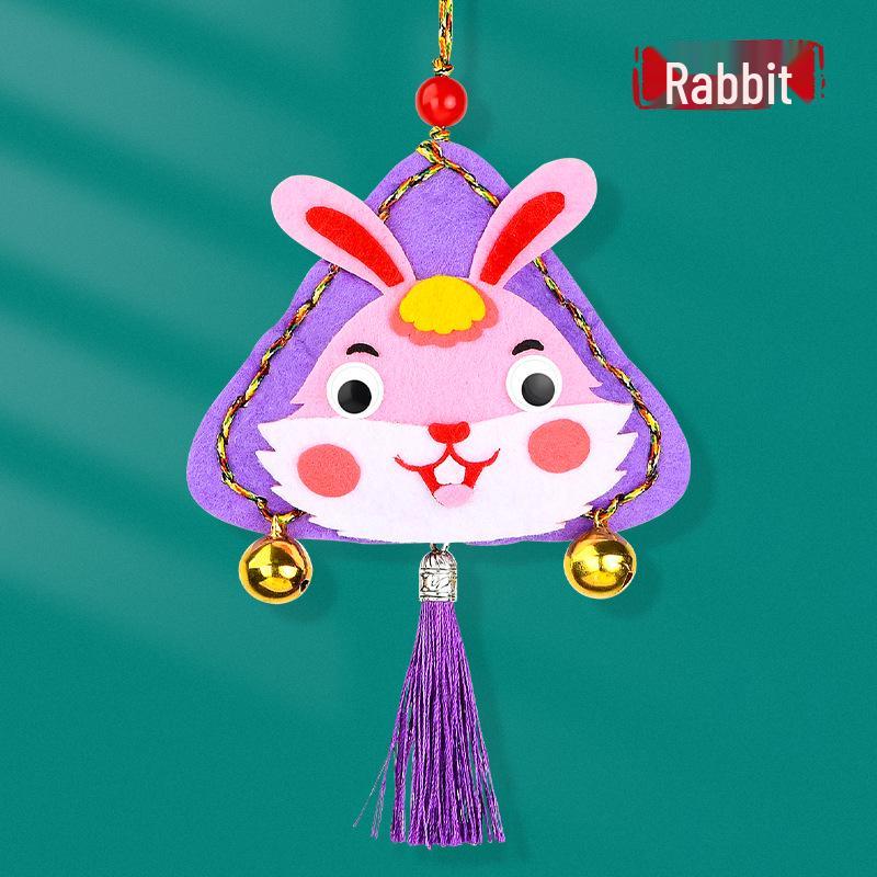 Handmade DIY Zongzi Sachet: Dragon Boat Festival Mugwort & Twelve Zodiac Animal Neck Pendants for Kids
