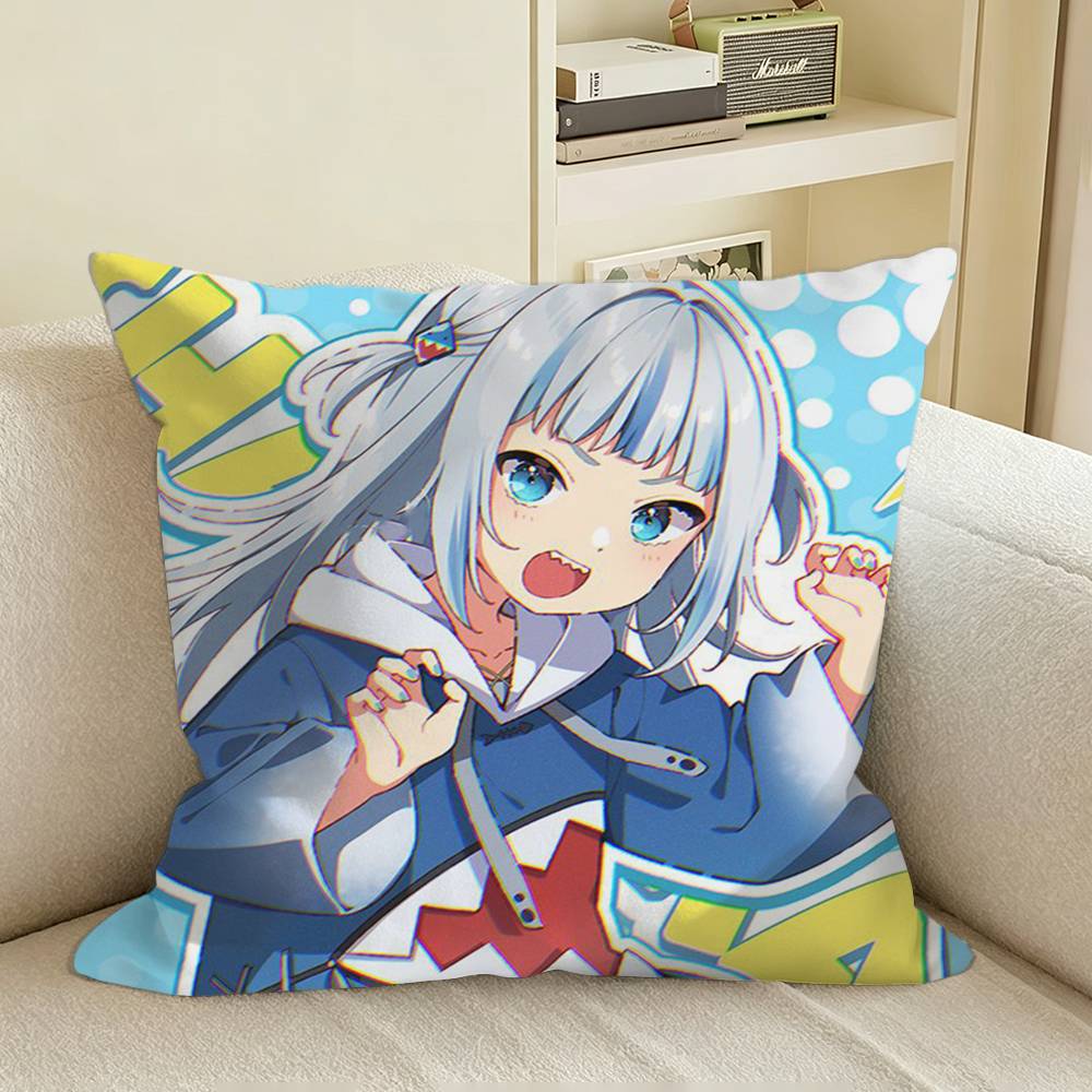 HoloEN GGawr GGura VTuber Square Sofa Pillow Cover Solid Color Living Room Home Decor Cushion Case
