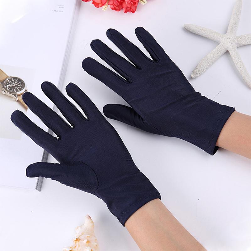 Перчатки из спандекса с высокой эластичностью для вождения ювелирных изделий, танцев и защиты от солнца