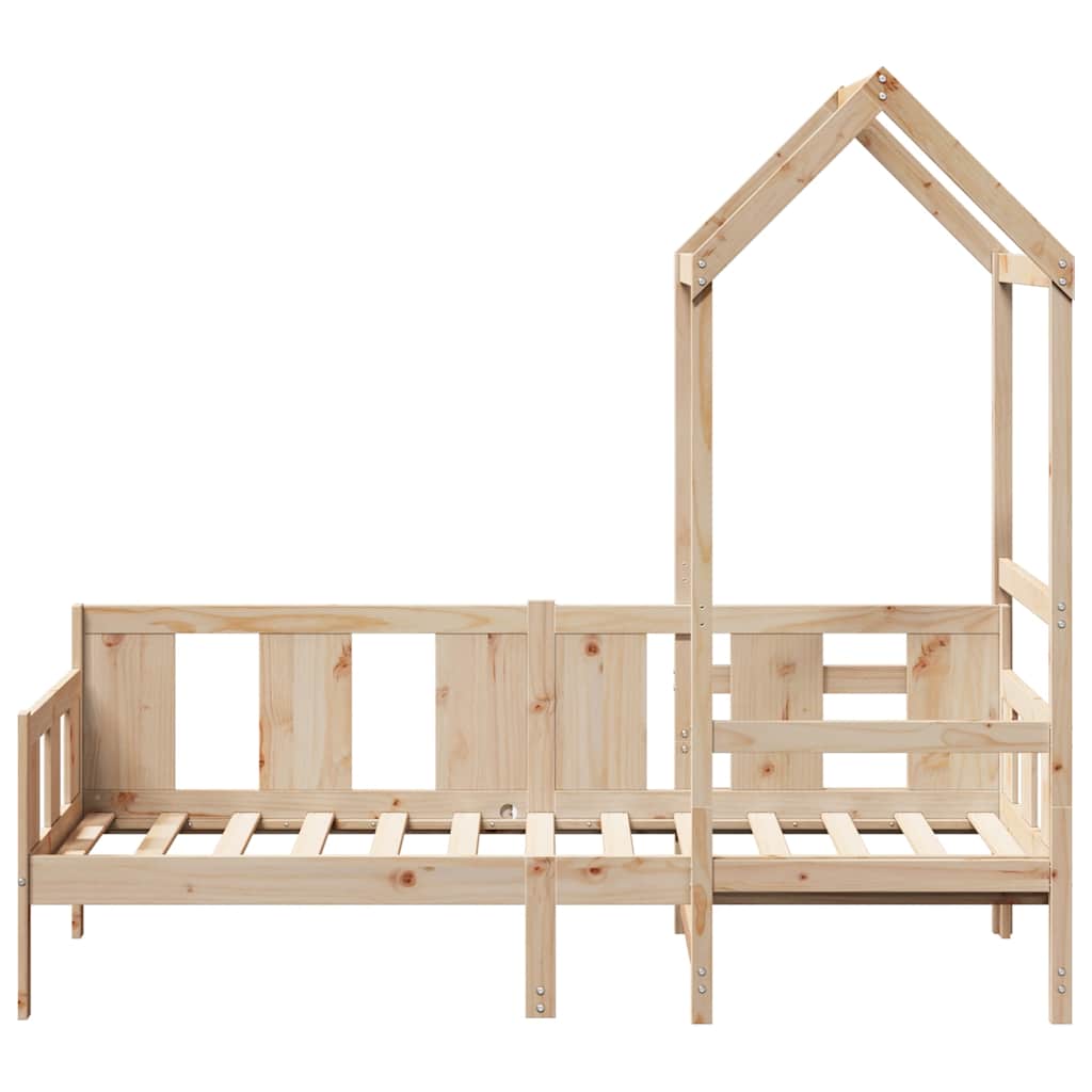 Daybed with Canopy 80 x 200 cm Solid Pine Wood