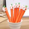 Cartoon Style White Rabbit Eating Radish Shaped Signature Pen