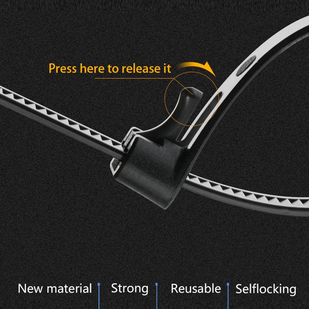 100 шт. Прочные многоразовые самоблокирующиеся нейлоновые кабельные стяжки, хомуты, оберточная лента, для связывания проводов