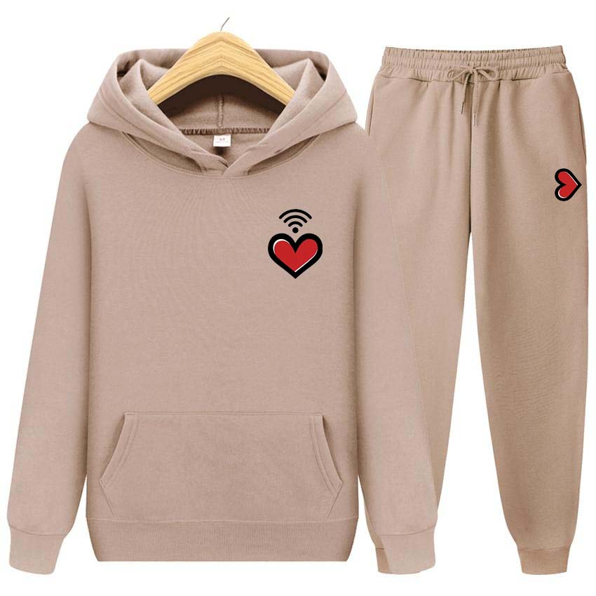 Мужские и женские толстовки с капюшоном в Корейском стиле, комплект с капюшоном для мужчин и женщин, толстовка с принтом сердца, уличная одежда, спортивный костюм, свободные топы