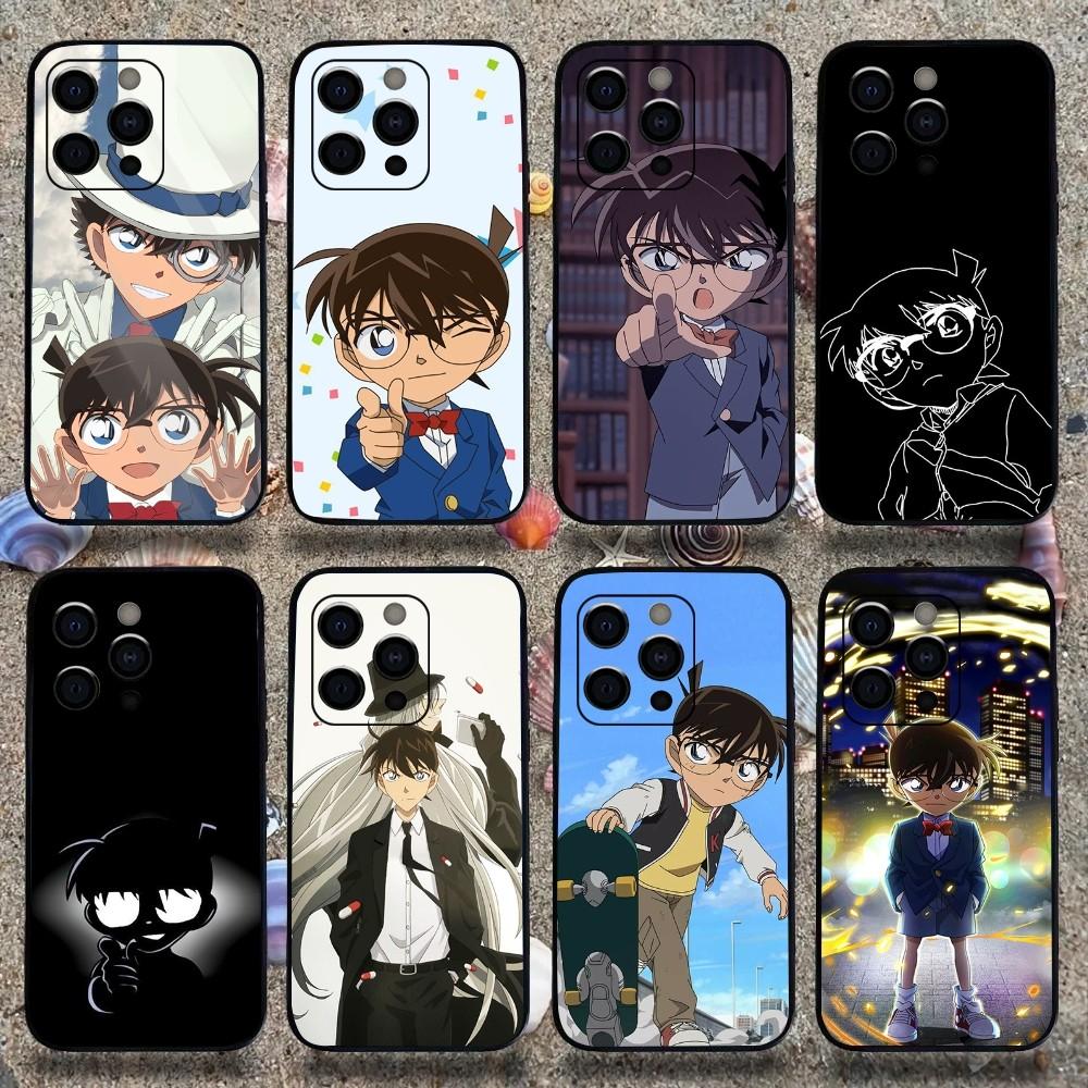 Чехол для телефона Аниме Детектив Конан Для Apple iPhone 15,14,13,12,11,Pro,X,XS,Max,XR,Plus,Mini Мягкий черный чехол