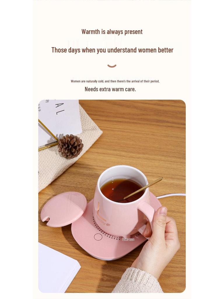 Керамический нагреватель для кружки 55 градусов - Подогреватель для теплой чашки и молока, рекламный подарок