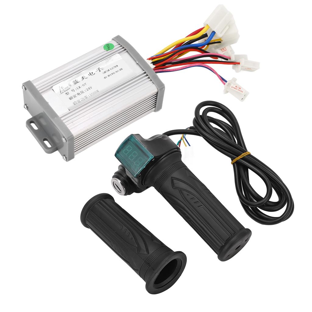 24V 1000W Bicycle Brushed Motor Controller with Twist Throttle Handle Keys Electric Bicycle Conversion Kit