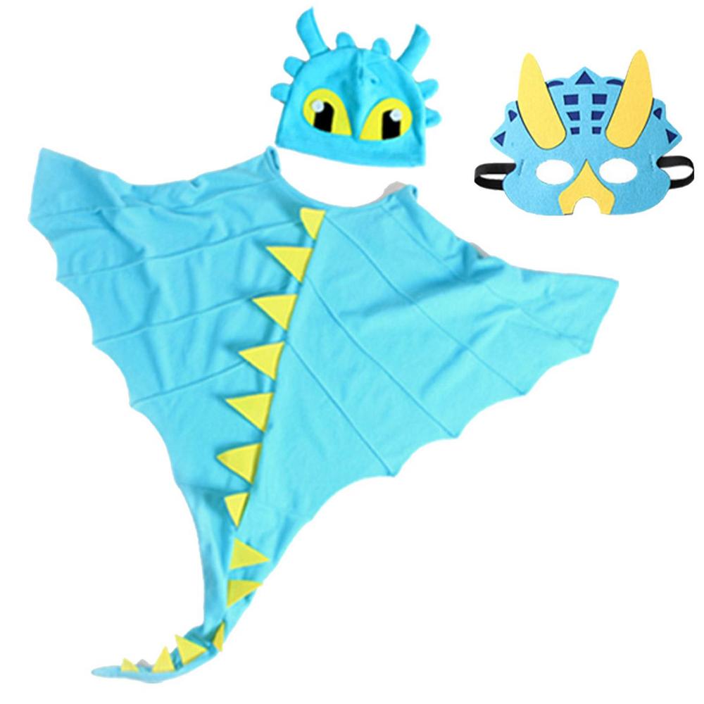 Костюм дракона, детский костюм динозавра для детей, комплект костюма дракона, плащ, шляпа, чехол для лица на Хэллоуин, ролевая игра в стиле динозавра
