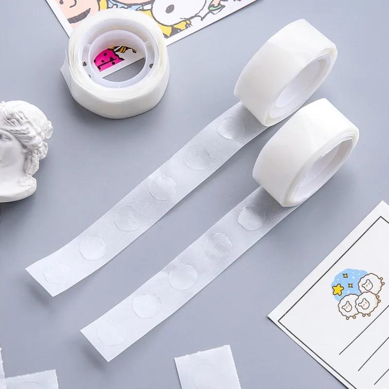 100pcs/roll Universal Transparent Mini Round Dot Double-sided Tape Non-trace Dot Glue Stickers for Notes Memo Photos Scrapbook