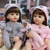 KEIUMI 22-дюймовая кукла-реборн для маленьких девочек-близнецов 55 см, кукла для косплея, свинья розового и серого цвета, реалистичная Bebe, новорожденный для детей, подарки на день рождения и Пасху