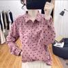 Весенняя одежда Бутик-стиль Дизайн Sense Polo Collar Чистый хлопок Длинные рукава Рубашка женская Антивозрастная верхняя рубашка