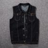 Cotton Jeans Sleeveless Jacket Vest Men's Denim Jeans Vest