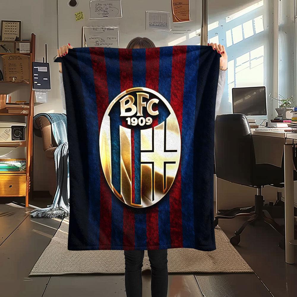 1PC Bologna FC 1909 Patterned Flannel Blanket Suitable For All Seasons for Home Decor Warmth and Comfort Gifts Holiday Present