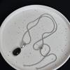 Black Color Water Drop Pendant Necklace Adjustable Sweater Chain  for Women
