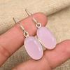 Pink Chalcedony Gemstone Handmade 925 Sterling Silver Earring Jewelry For Christmas