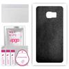 apgo Protective Skin Sticker for the Back Compatible with Samsung Galaxy S6 Edge Plus SM-G928F, Wrap Film, Foil, Vinyl - Pattern Black Leather