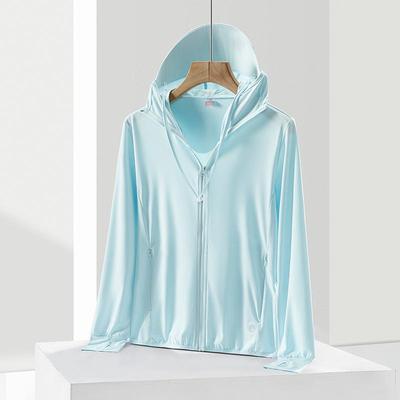 Женская солнцезащитная куртка UPF50+ из ледяного шелка со съемным капюшоном с широкими полями, легкая, дышащая, защита от УФ, летний солнцезащитный плащ