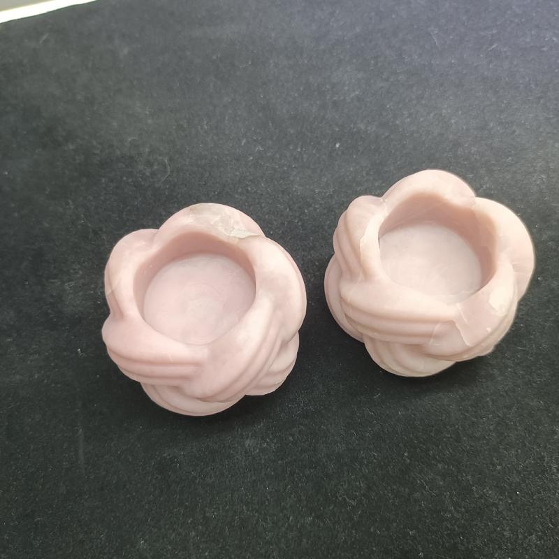 5.5cm Rose Quartz Green Aventurine Candle Holders Many Different Materials Flower Shaped Candle Sticks for Home Decoration