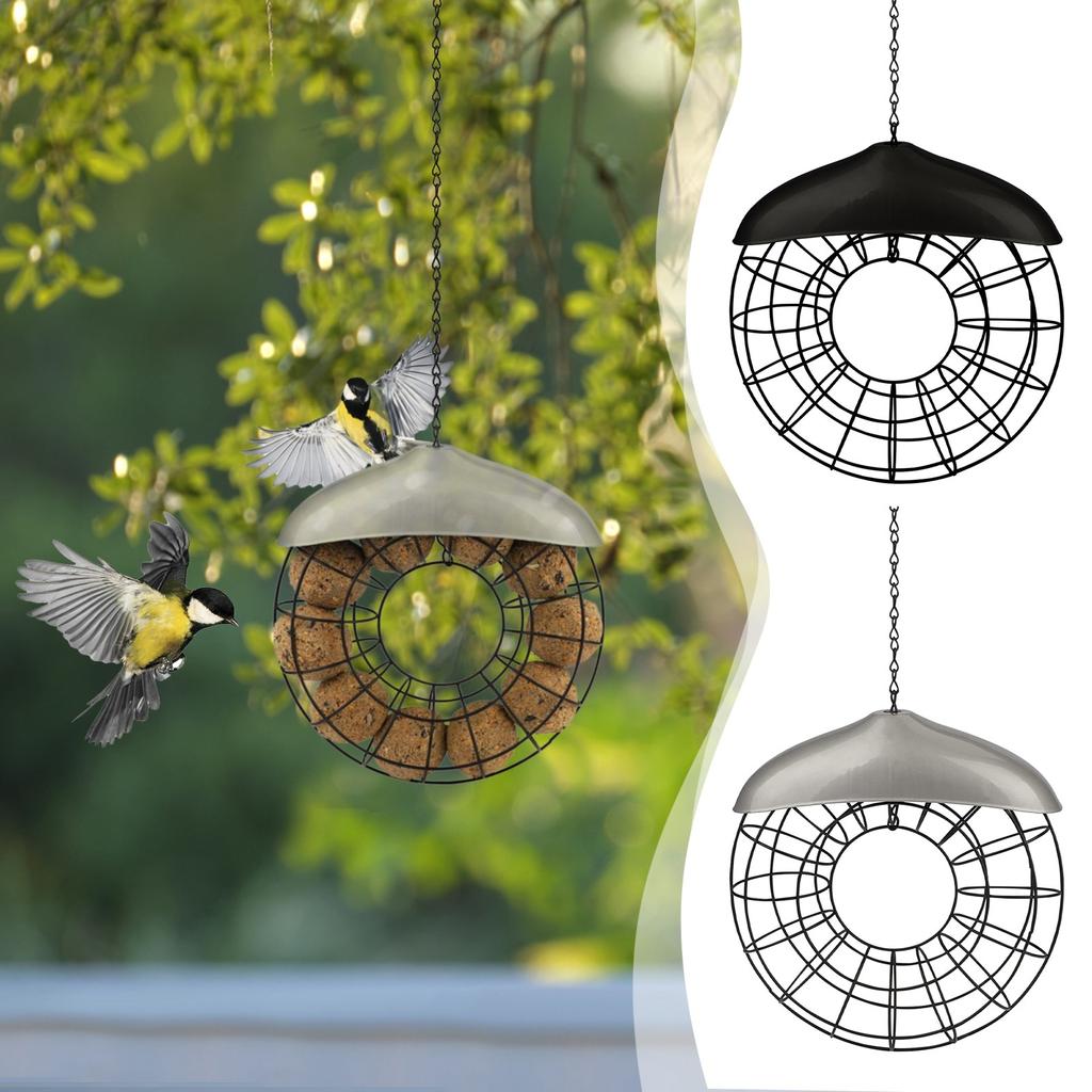 Кормушка для птиц на открытом воздухе, металлическая подвесная моющаяся ветрозащитная кормушка для птиц
